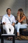 Amsterdam 20 augustus 2013
Mariska Hulscher met haar nieuwe vriend Toon Boorsma op terras.