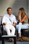 Amsterdam 20 augustus 2013
Mariska Hulscher met haar nieuwe vriend Toon Boorsma op terras.