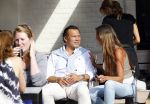 Amsterdam 20 augustus 2013
Mariska Hulscher met haar nieuwe vriend Toon Boorsma op terras.