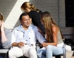 Amsterdam 20 augustus 2013
Mariska Hulscher met haar nieuwe vriend Toon Boorsma op terras.