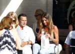 Amsterdam 20 augustus 2013
Mariska Hulscher met haar nieuwe vriend Toon Boorsma op terras.