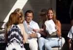 Amsterdam 20 augustus 2013
Mariska Hulscher met haar nieuwe vriend Toon Boorsma op terras.