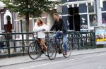 Amsterdam 2 september 2013
Maya Vandenbroecke op de fiets met Mike Starink