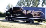 Amsterdam en Hilversum 27 augustus 2013
Vrachtwagens Hunkemoller met Sylvie v d Vaart erop.
Sylvie Meis