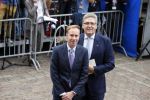 Den Haag 16 september 2014
Prinsjesdag met oa Koning Willem Alexander Koningin Maxima prinses Laurentien en prins Constantijn. Gouden Koets op het binnenhof. Henk Krol met vriend