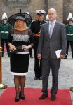 Den Haag 16 september 2014
Prinsjesdag met oa Koning Willem Alexander Koningin Maxima prinses Laurentien en prins Constantijn. Gouden Koets op het binnenhof. Jeanine Hennis-Plasschaert  met man
