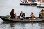 Amsterdam 19 augustus 2015 Div bn ers eten bij restaurant op brug bij sail. Buddy Jarie Robin Martens en Everon Jackson Hooi