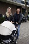 Amsterdam 1 september 2015 
Daniel v Zweden en zijn vriendin Stevie achter de kinderwagen met daarin zoontje Rasphael
