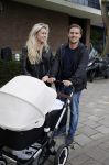 Amsterdam 1 september 2015 
Daniel v Zweden en zijn vriendin Stevie achter de kinderwagen met daarin zoontje Rasphael