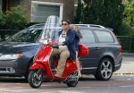 Amsterdam 26 augustus 2015 
Martijn Krabbe met dochter Jasmijn op zijn vespa scooter