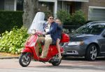 Amsterdam 26 augustus 2015 
Martijn Krabbe met dochter Jasmijn op zijn vespa scooter