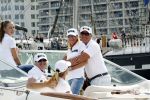 Amsterdam 19 augustus 2015
Milika Peterzon en Jurgen Smit met vrienden op de boot tijdens Sail 2015