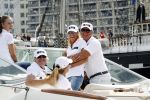 Amsterdam 19 augustus 2015
Milika Peterzon en Jurgen Smit met vrienden op de boot tijdens Sail 2015