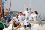 Amsterdam 19 augustus 2015
Milika Peterzon en Jurgen Smit met vrienden op de boot tijdens Sail 2015