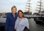 Amsterdam 19 augustus 2015 
Div bn ers eten bij restaurant op brug bij sail. Patty Brard met Antoine