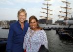 Amsterdam 19 augustus 2015 
Div bn ers eten bij restaurant op brug bij sail. Patty Brard met Antoine