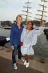 Amsterdam 19 augustus 2015 
Div bn ers eten bij restaurant op brug bij sail. Patty Brard met Antoine