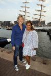 Amsterdam 19 augustus 2015 
Div bn ers eten bij restaurant op brug bij sail. Patty Brard met Antoine