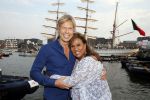 Amsterdam 19 augustus 2015 
Div bn ers eten bij restaurant op brug bij sail. Patty Brard met Antoine