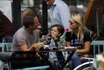 Amsterdam 3 september 2016
 Chantal janzen met man Marco en zoon Jasmes ijsje eten