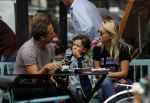Amsterdam 3 september 2016
 Chantal janzen met man Marco en zoon Jasmes ijsje eten