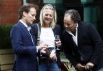 Amsterdam 28 juni 2016 
Presentatie Princess koffers voor het Nederlandse team voor de olympische spelen van Rio de Janeiro. Frank Houben met Dorien Ouborg en Lodewijk Varossiau