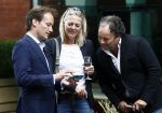 Amsterdam 28 juni 2016 
Presentatie Princess koffers voor het Nederlandse team voor de olympische spelen van Rio de Janeiro. Frank Houben met Dorien Ouborg en Lodewijk Varossiau