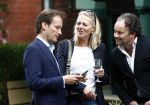 Amsterdam 28 juni 2016 
Presentatie Princess koffers voor het Nederlandse team voor de olympische spelen van Rio de Janeiro. Frank Houben met Dorien Ouborg en Lodewijk Varossiau