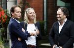 Amsterdam 28 juni 2016 
Presentatie Princess koffers voor het Nederlandse team voor de olympische spelen van Rio de Janeiro. Frank Houben met Dorien Ouborg en Lodewijk Varossiau