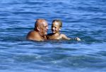 ibiza 19 augustus 2016
Herman den Blijker en zijn vrouw Jacqueline met zoon Matz op vakantie op ibiza.