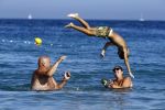 ibiza 19 augustus 2016
Herman den Blijker en zijn vrouw Jacqueline met zoon Matz op vakantie op ibiza.