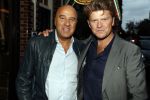 Amsterdam 2 september 2016
Diner voor Albert Verlinde met zijn oud rtl boulevard collega's bij le Garage. John v d Heuvel en Beau v Erven Dorens