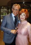 Amsterdam 4 september 2016
Modeshow Paul Schulten in Hotel Okura. Marijke Helwegen met man (middelvinger)