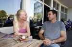 Amsterdam 25 augustus 2016
Peter Aerts met zijn vrouw Esther bij the harbour club cafe tijdens interview met Annette de Vries via Hollywood Productions