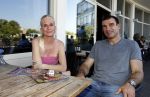 Amsterdam 25 augustus 2016
Peter Aerts met zijn vrouw Esther bij the harbour club cafe tijdens interview met Annette de Vries via Hollywood Productions