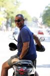 Amsterdam 25 augustus 2016  
Ruud Gullit op zijn scooter