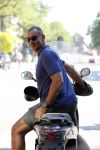 Amsterdam 25 augustus 2016  
Ruud Gullit op zijn scooter