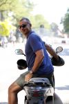 Amsterdam 25 augustus 2016  
Ruud Gullit op zijn scooter