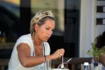 Amsterdm 24 augustus 2016
Tanja Jess op terras in amsterdam zuid