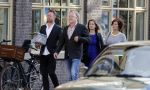 Leiden 2 juli 2017 
Jochem Myjer en zijn vriendin Marloes Novan vieren de 40e verjaardag van Jochem met familie en vrienden. Bert Visscher met vrouw
