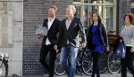 Leiden 2 juli 2017 
Jochem Myjer en zijn vriendin Marloes Novan vieren de 40e verjaardag van Jochem met familie en vrienden. Bert Visscher met vrouw
