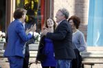 Leiden 2 juli 2017 
Jochem Myjer en zijn vriendin Marloes Novan vieren de 40e verjaardag van Jochem met familie en vrienden. Bert Visscher met vrouw