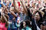 Amsterdam 9 september 2017
Edwin Evers staat op Run van radio 538 bij het Science park. Bridget Maasland met zoon Mees en nieuwe vriend Bram Plattel