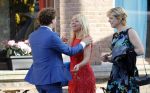 Leiden 2 juli 2017 
Jochem Myjer en zijn vriendin Marloes Novan vieren de 40e verjaardag van Jochem met familie en vrienden. Claudia de Breij met partner Jessica van Geel