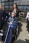 Amsterdam 3 september 2017  
ALS Cityswim in de amsterdamse grachten. Edwin de Vries op krukken en in rolstoel