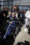 Amsterdam 3 september 2017  
ALS Cityswim in de amsterdamse grachten. Edwin de Vries op krukken en in rolstoel