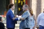 Leiden 2 juli 2017 
Jochem Myjer en zijn vriendin Marloes Novan vieren de 40e verjaardag van Jochem met familie en vrienden. Erik van Muiswinkel