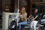 Amsterdam 3 september 2017 
Estelle Cruijff op haar vespa scooter