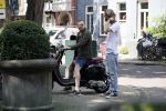 Amsterdam 21 juli 2017
Jamai Loman met zijn vriend Michael Muller op hun vespa scooter