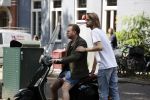 Amsterdam 21 juli 2017
Jamai Loman met zijn vriend Michael Muller op hun vespa scooter
